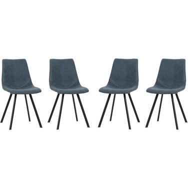 Markley Modern Leather Dining Chair With Metal Legs Set Of 4 In Peacock