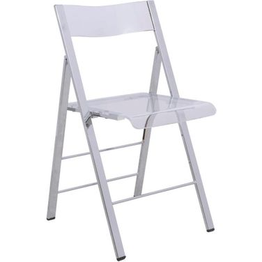 LeisureMod Menno Clear Folding Chair