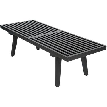 LeisureMod Nelson Black 4 Feet Platform Bench