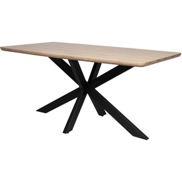 Ravenna 63 Inch Rectangular Wood Dining Table With Modern Metal Base In Maple