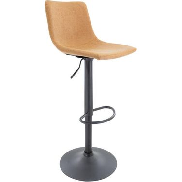 Leisuremod Tilbury Modern Adjustable Light Brown Bar Stool With Footrest And 360-Degree Swivel