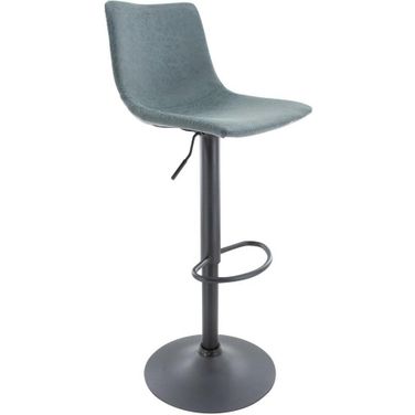Leisuremod Tilbury Modern Adjustable Peacock Blue Bar Stool With Footrest And 360-Degree Swivel