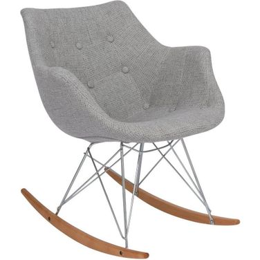 LeisureMod Willow Grey Eiffel Rocking Chair