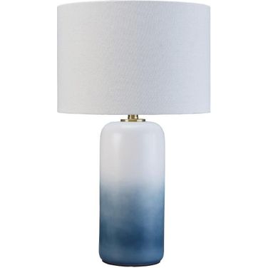 Lemrich White And Teal Ceramic Table Lamp