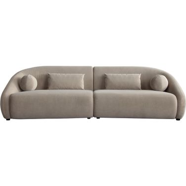 Lena 2PC Sofa In Fawn Faux Alpaca Fabric