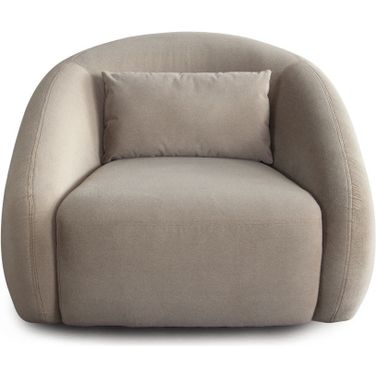Lena Swivel Accent Chair In Fawn Faux Alpaca Fabric