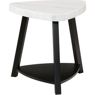 Lena White Marble End Table