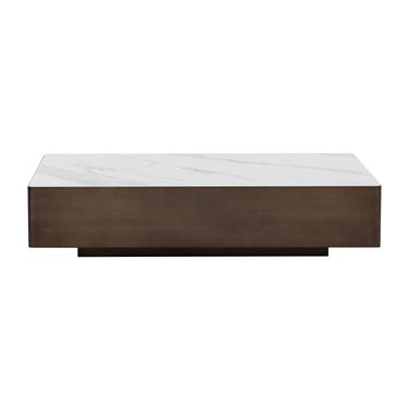 Lenay Coffee Table In White and Dark Bronze