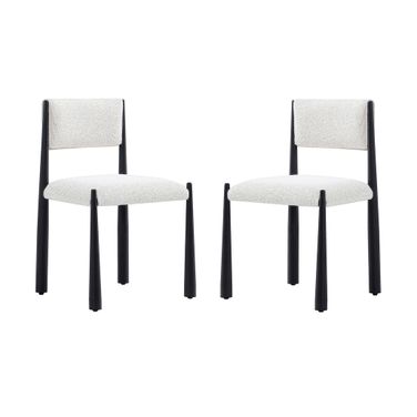 Lennor Boucle Metal Side Chair Set of 2 In Cream