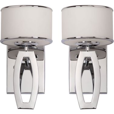 Lenora Chrome 2-Light 12.75 Inch Drum Sconce Set of 2