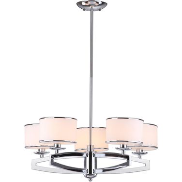 Lenora Chrome 5-Light 25 Inch Drum Adjustable Pendant