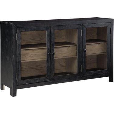 Lenston Black And Gray Short Accent Cabinet