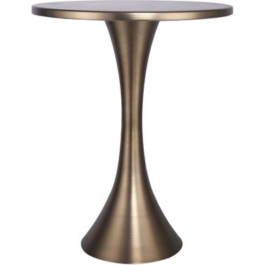 Lenuxe 24 Inch Metal Accent Table In Matte Golden Bronze