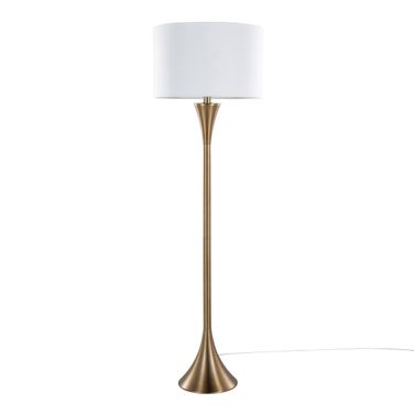 Lenuxe 65 Inch Metal Floor Lamp In Matte Golden Bronze and White