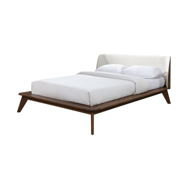 Lenzburg Eastern King Bed In Walnut and Beige
