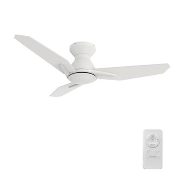 Leon 44 Inch 3-Blade Ceiling Fan with Remote In White