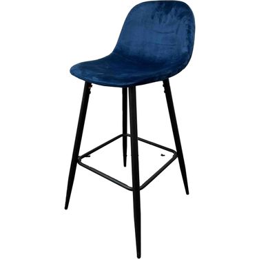 Leon Bar Stool In Dark Blue - Set of 2