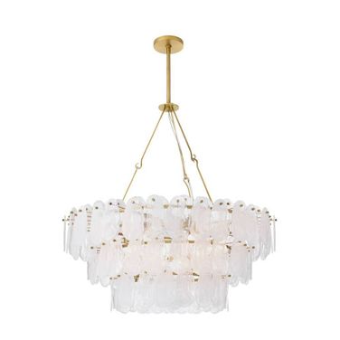 Leon Large Chandelier In White Glaze