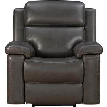Leon Power Recliner with Power Head Rest In Smoke Gray