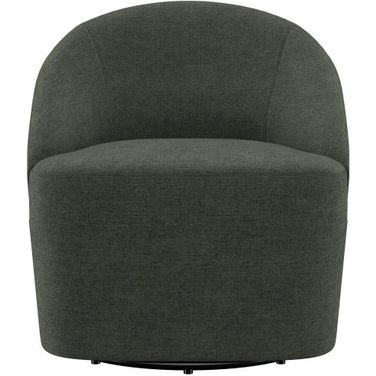 Leon Upholstered Barrel Accent Swivel Chair In Hunter Green