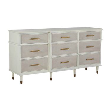 Leona Dresser In Parchment White and Antique Brass