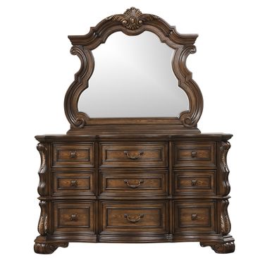 Leovanni Dresser with Jewelry Tray In Dark Brown