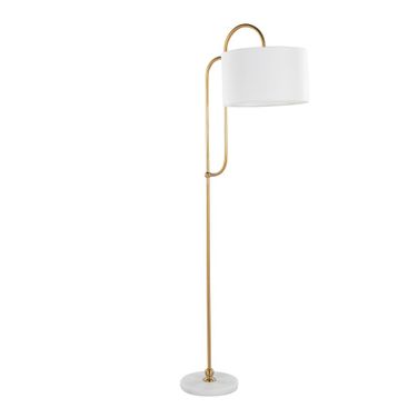 Leslie 63 Inch Floor Lamp In White and Gold