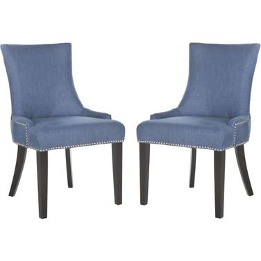 Lester Blue Dining Chair with Silver Nailhead Detail Set of 2 MCR4709AE