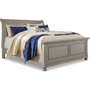 Lettner King Sleigh Bed In Light Gray
