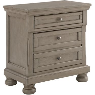 Lettner Light Gray 2 Drawer Nightstand