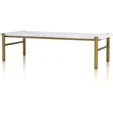 Levi Cocktail Table In White and Brass