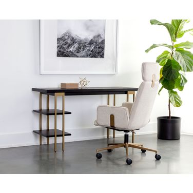 Levigne Home Office Set In Antique Brass and Black