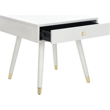 Levinson White Gold Cap End Table