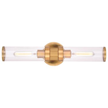 Levitt 2 Light Wall Light In Satin Brass