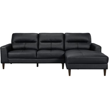 Lewes 2-Piece Sectional with Right Chaise In Black