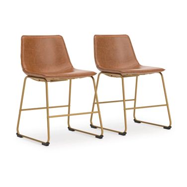 Lexadine Dining Chair Set of 2 In Brown and Gold