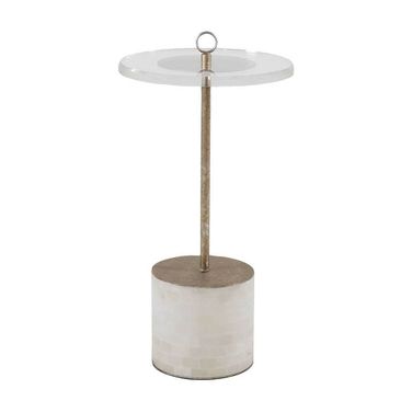 Lexi Drinking Table In Clear Acrylic and Champagne