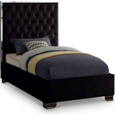 Lexi Velvet Twin Bed In Black