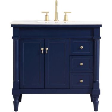 Lexington 36 Inch Single Bathroom Vanity In Blue