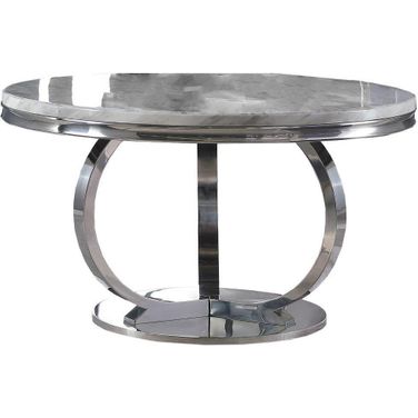 Lexington 52 Inch Round White Faux Marble Dining Table
