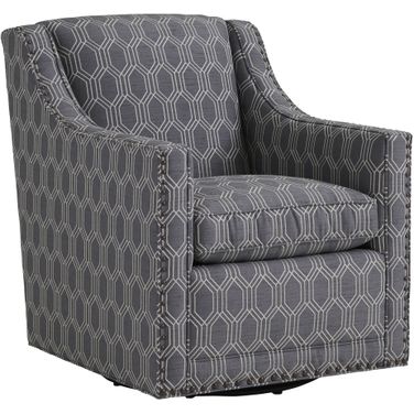 Lexington Upholstery Barrier Swivel Chair In Gray