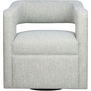 Lexy Sculpted Curved Upholstered Swivel Accent Chair In Spa
