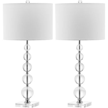 Liam Clear 29 Inch Stacked Crystal Ball Lamp Set of 2