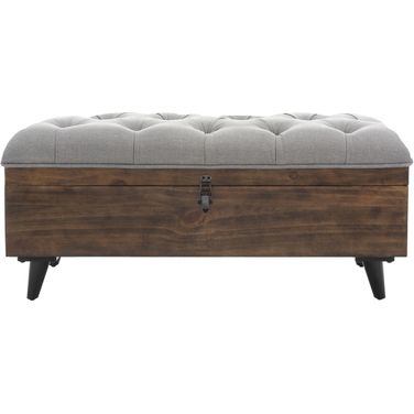 Liam Gray and Dark Oak Tufted Cocktail Ottoman
