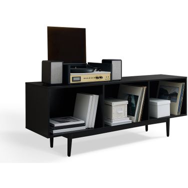 Liam Large Record Storage Console Cabinet In Black
