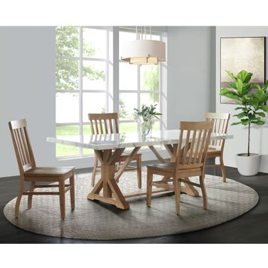Liam White And Natural Rectangular Dining Room Set