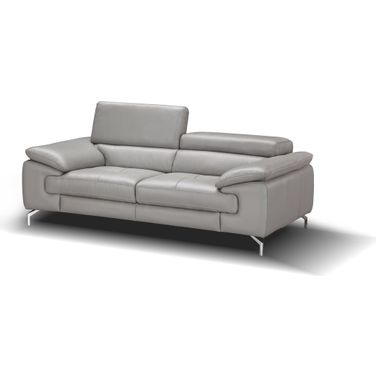 Liam Grey Leather Loveseat