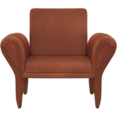 Liana Upholstered Roll Arm Accent Armchair In Rust Orange