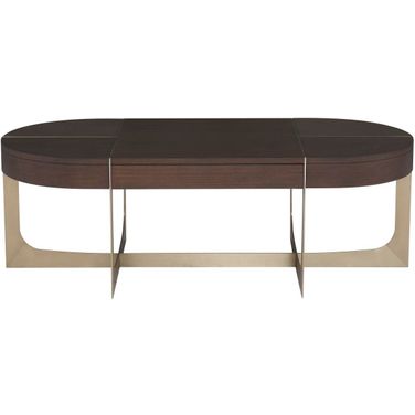 Libby Langdon Goddard Oval Cocktail Table In Smoked Stone