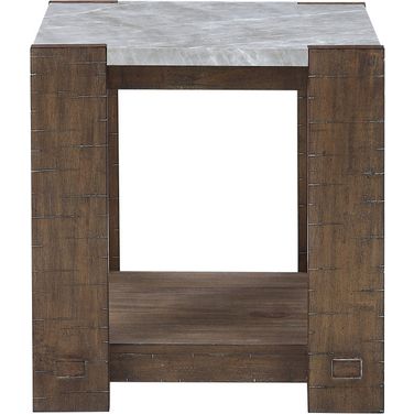 Libby Sintered Stone End Table In Brown